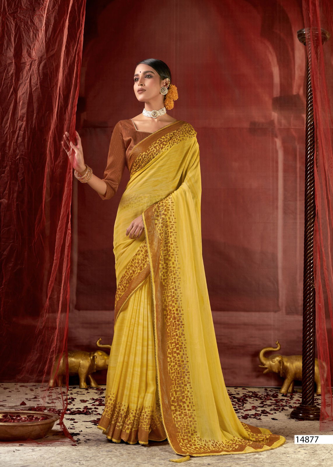 Naziya By Vallabhi Printed Chiffon Sarees Wholesale Shop In Surat